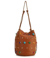 REBECCA MINKOFF Small Heart Studded Bucket Bag