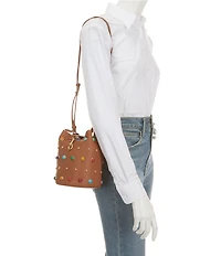 REBECCA MINKOFF Small Heart Studded Bucket Bag