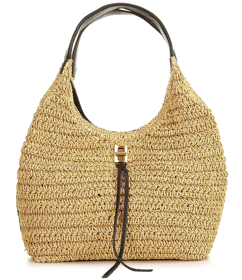 REBECCA MINKOFF Darren Straw Resort Carrysome Shoulder Bag
