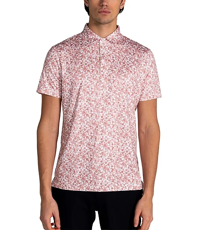 Redvanly Floral Print Short Sleeve Polo Shirt