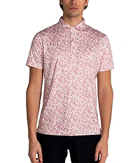 Redvanly Floral Print Short Sleeve Polo Shirt