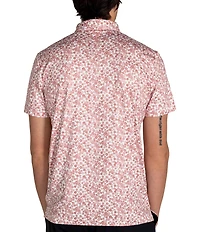 Redvanly Floral Print Short Sleeve Polo Shirt