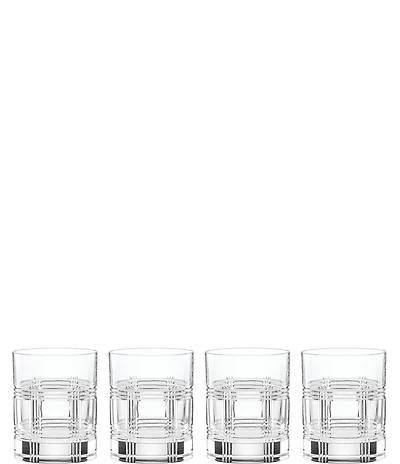 Reed & Barton Hudson Crystal Double Old Fashion Glasses, Set of 4
