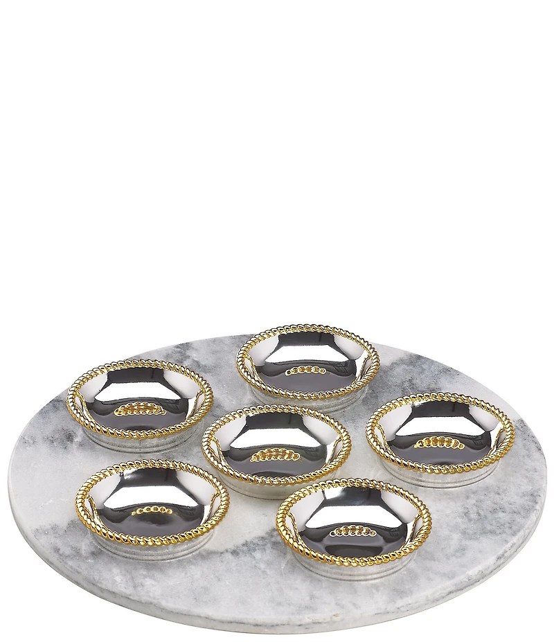 Reed & Barton Roseland Collection Sedar Plates With Marble Slate