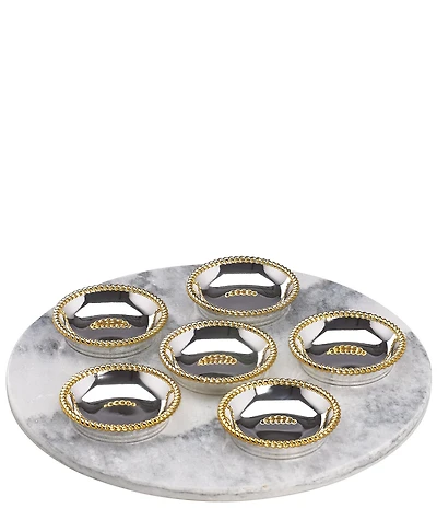 Reed & Barton Roseland Collection Sedar Plates With Marble Slate
