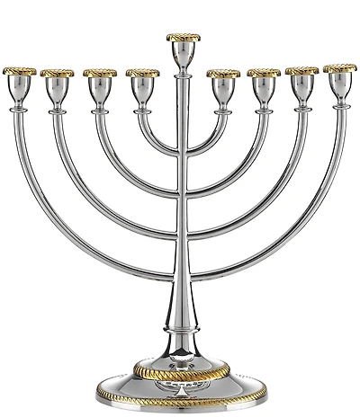 Reed & Barton Roseland Collection Silver and Gold Menorah
