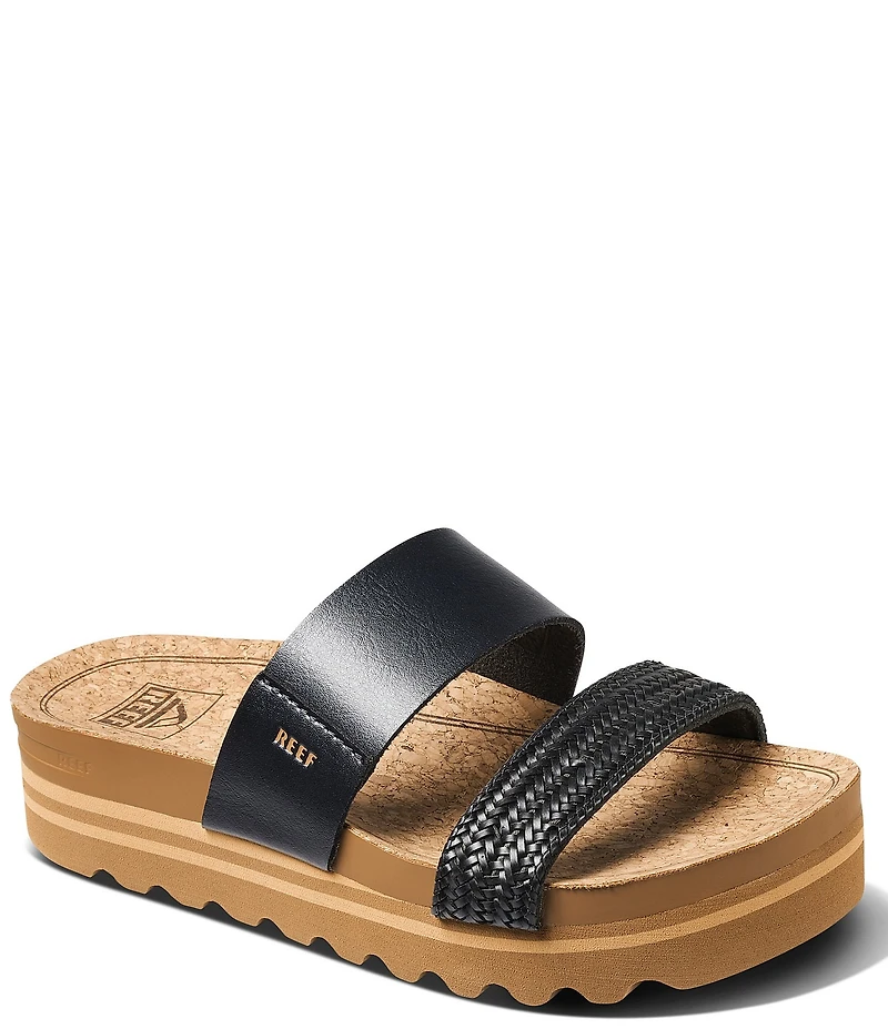 Reef Women's Cushion Vista Hi Braided Strap Platform Slides