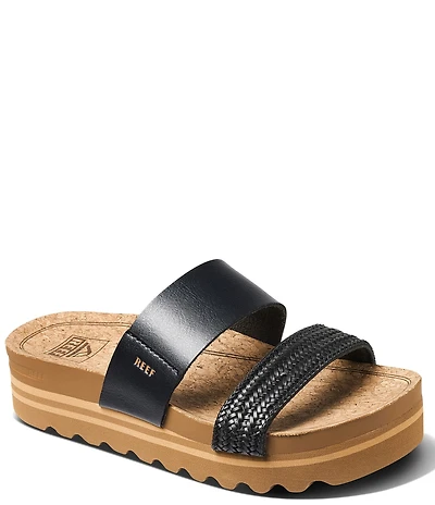 Reef Women's Cushion Vista Hi Braided Strap Platform Slides