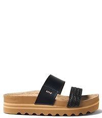 Reef Women's Cushion Vista Hi Braided Strap Platform Slides