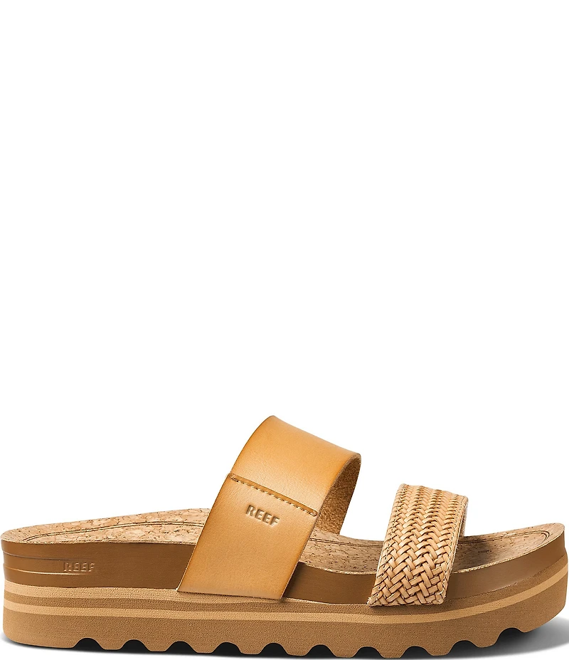 Reef Women's Cushion Vista Hi Braided Strap Platform Slides