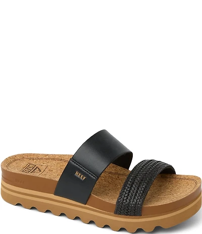 Reef Women's Cushion Vista Hi Braided Strap Platform Slides
