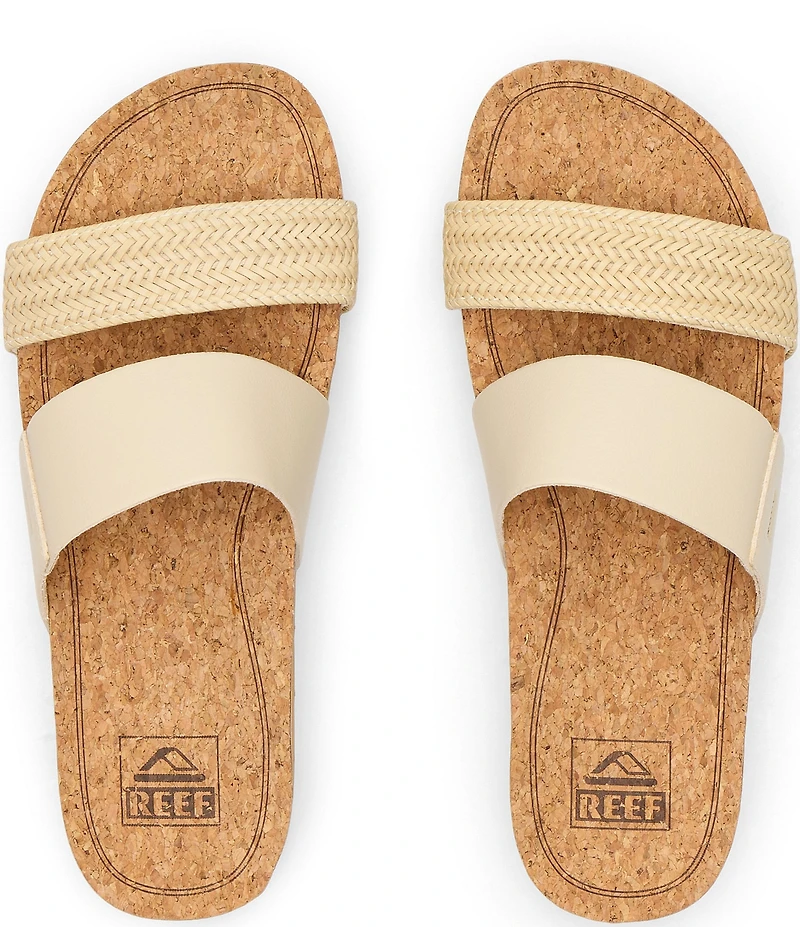 Reef Women's Cushion Vista Hi Braided Strap Platform Slides