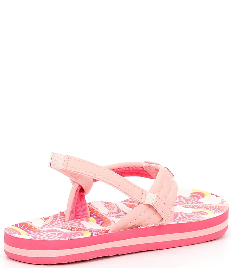 Reef Girls' Little Ahi Rainbows and Clouds Flip-Flops (Toddler)