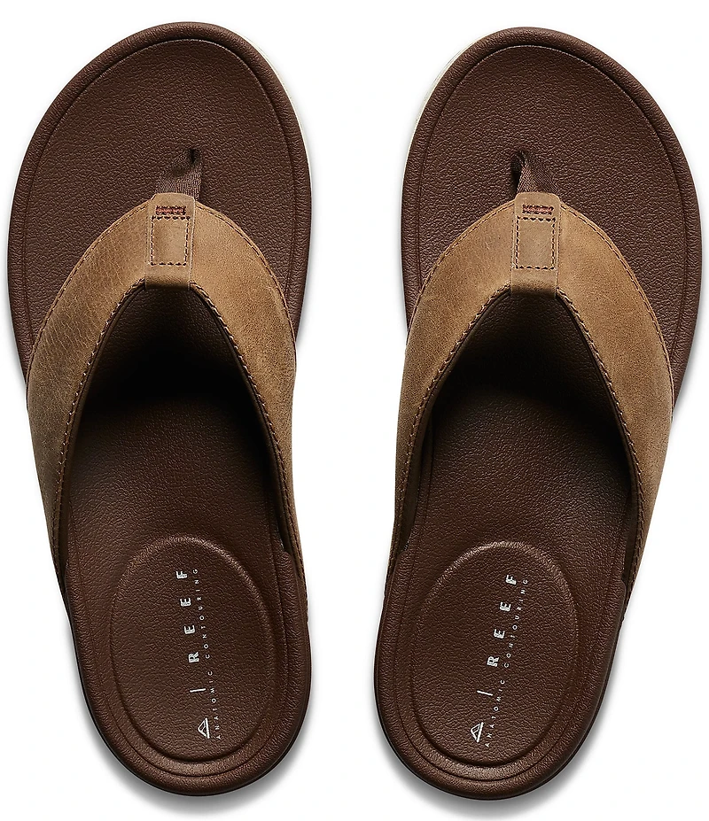 REEF Men's Cushion Bonzer Leather Flip Flops