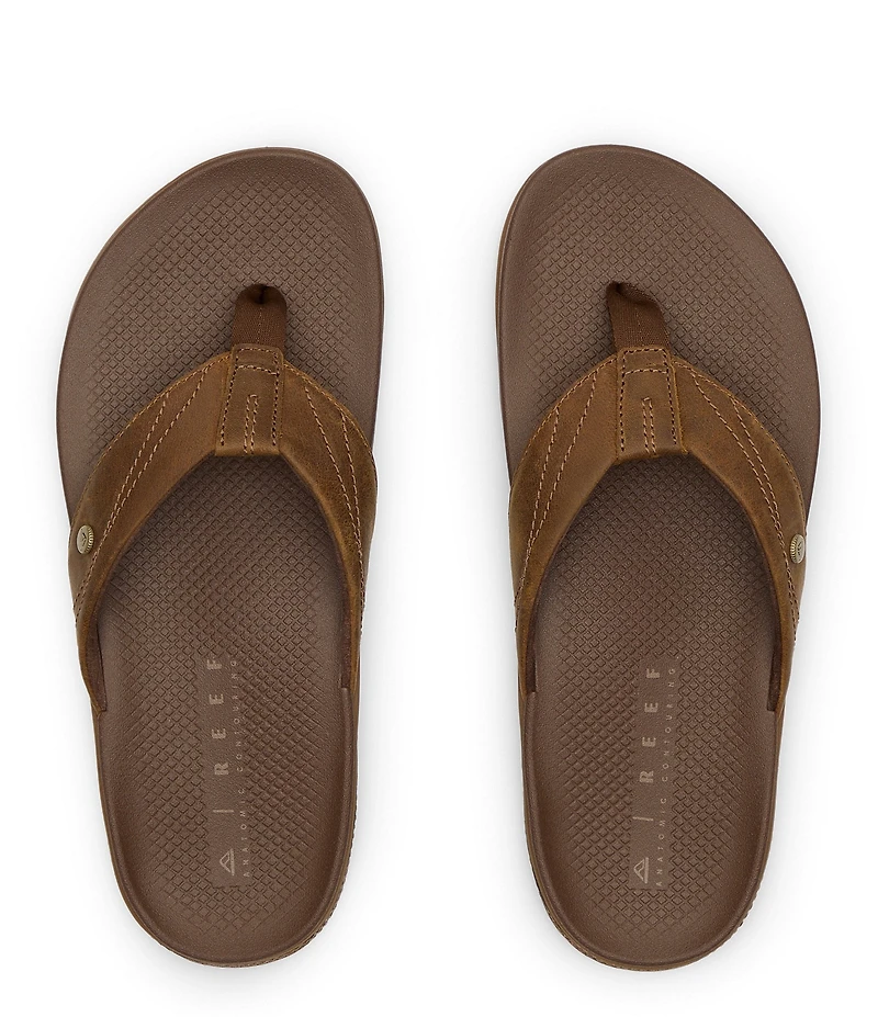 Reef Men's Phantom Lux Leather Flip Flops