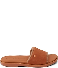 Reef Sunny Arrianah Cozy Suede Faux Fur Lined Slide Sandals