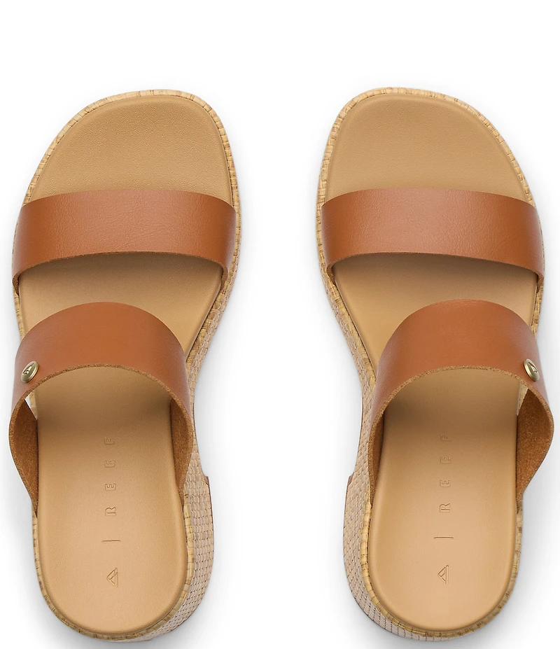 Reef Sunset Ibiza Two Strap Platform Wedge Slide Sandals