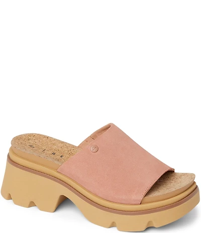 Reef Vista Luxe Evie Suede Platform Slide Sandals