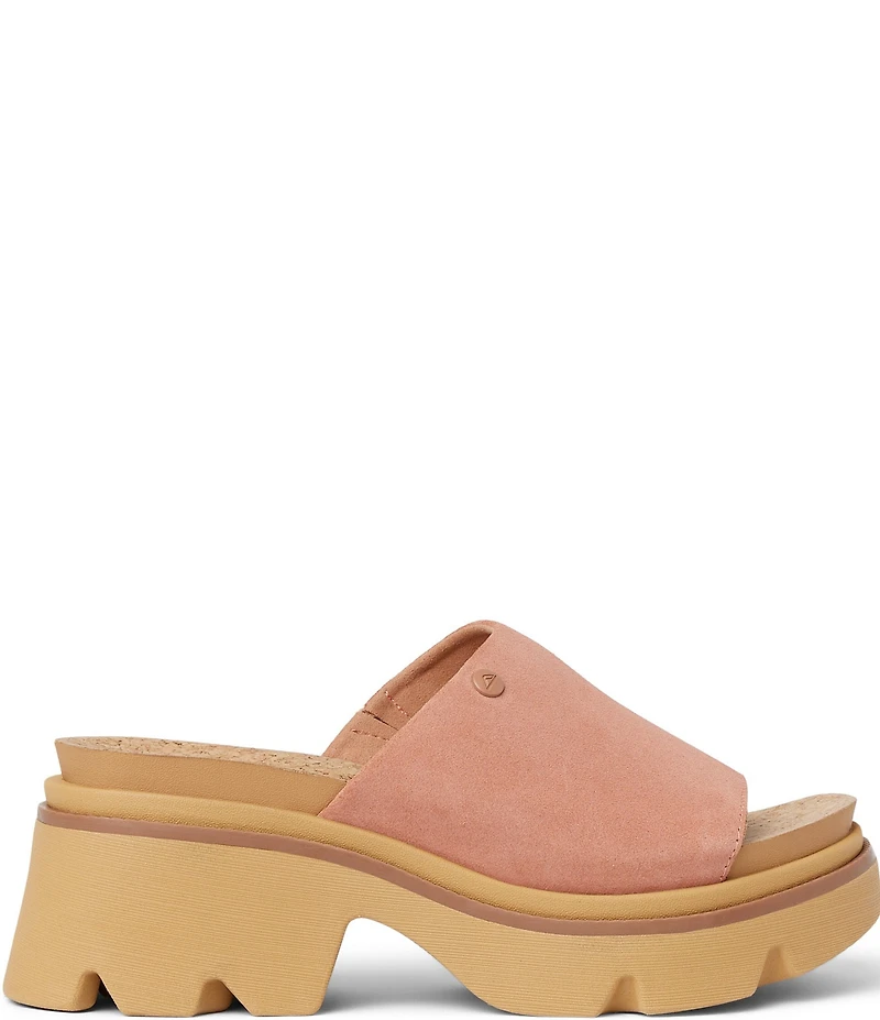 Reef Vista Luxe Evie Suede Platform Slide Sandals