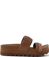 Reef Women's Cushion Bounce Vista Hi Braided Two Band Platform Slide Sandals