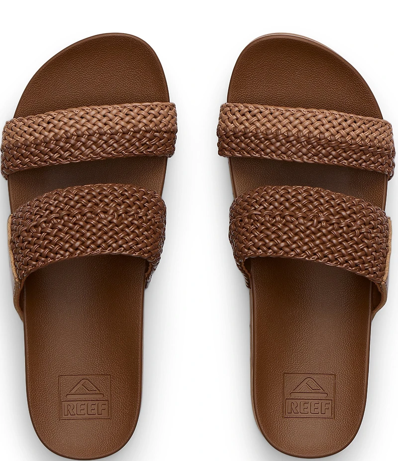 Reef Women's Cushion Bounce Vista Hi Braided Two Band Platform Slide Sandals