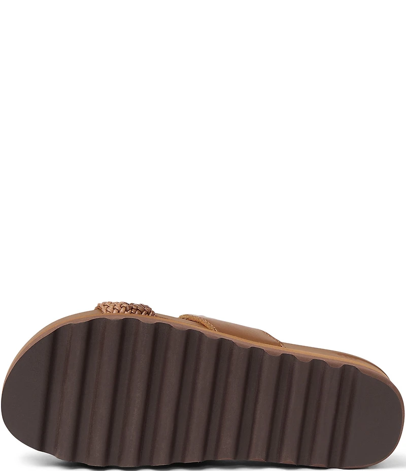 Reef Women's Cushion Bounce Vista Hi Braided Two Band Platform Slide Sandals