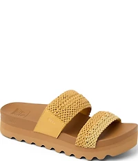 Reef Women's Cushion Bounce Vista Hi Braided Two Band Platform Slide Sandals