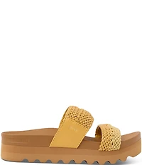 Reef Women's Cushion Bounce Vista Hi Braided Two Band Platform Slide Sandals