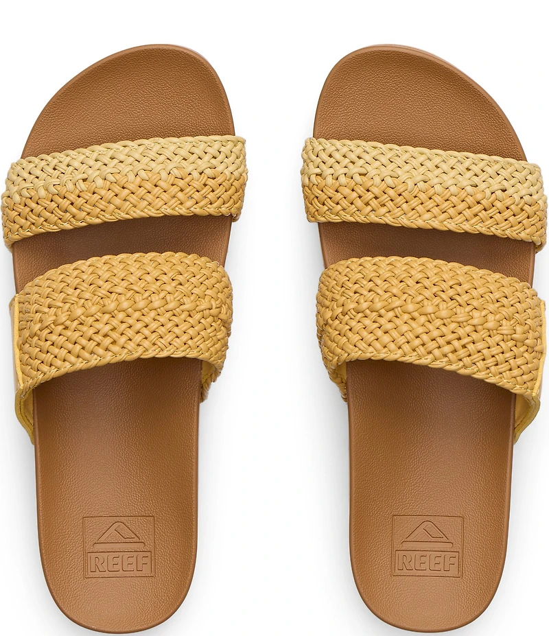 Reef Women's Cushion Bounce Vista Hi Braided Two Band Platform Slide Sandals