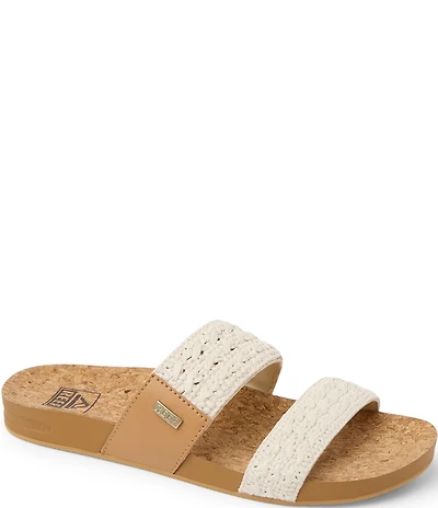 Reef Women's Cushion Vista Woven Double Strap Slide Sandals