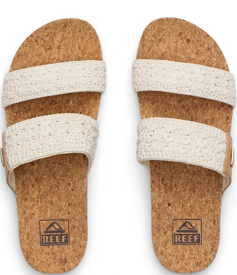 Reef Women's Cushion Vista Woven Double Strap Slide Sandals