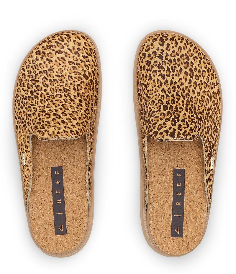 Reef Women's Vista Skye Leopard Print Suede Platform Clogs