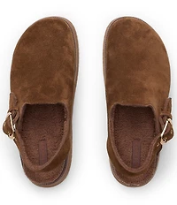 Reef Women's Vista Skye Rosa Suede Faux Fur Lined Slingback Platform Clogs