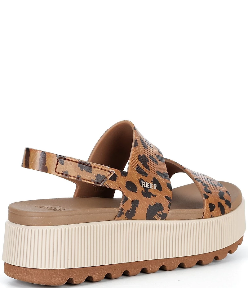 Reef Women's Water Vista Higher Leopard Print Platform Sandals
