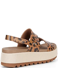 Reef Women's Water Vista Higher Leopard Print Platform Sandals