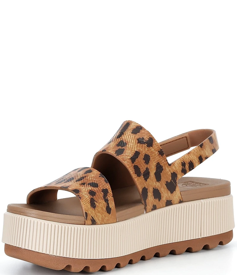 Reef Women's Water Vista Higher Leopard Print Platform Sandals