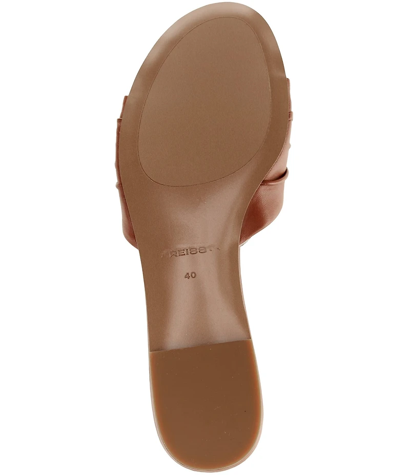 Reiss Alana Leather Banded Ring Hardware Knotted Flat Slide Sandals