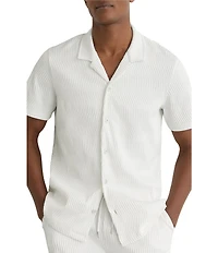 Reiss Aleo Textured Short Sleeve Woven Camp Shirt
