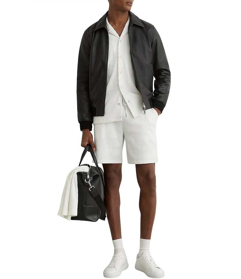 Reiss Aleo Textured Short Sleeve Woven Camp Shirt