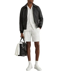 Reiss Aleo Textured Short Sleeve Woven Camp Shirt