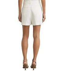 Reiss Alyx Linen Blend Mid Rise Tailored Shorts