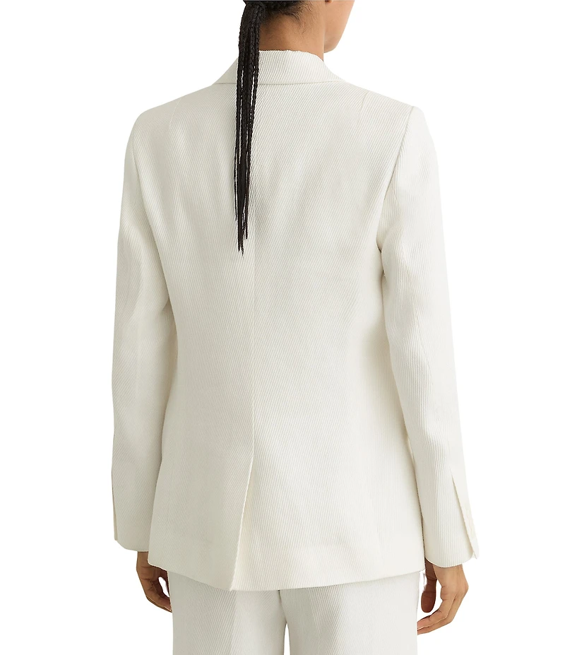 Reiss Alyx Linen Blend Notch Lapel Long Sleeve Suit Jacket