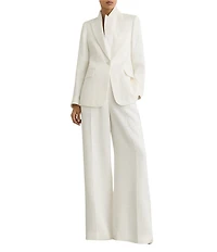 Reiss Alyx Linen Blend Notch Lapel Long Sleeve Suit Jacket