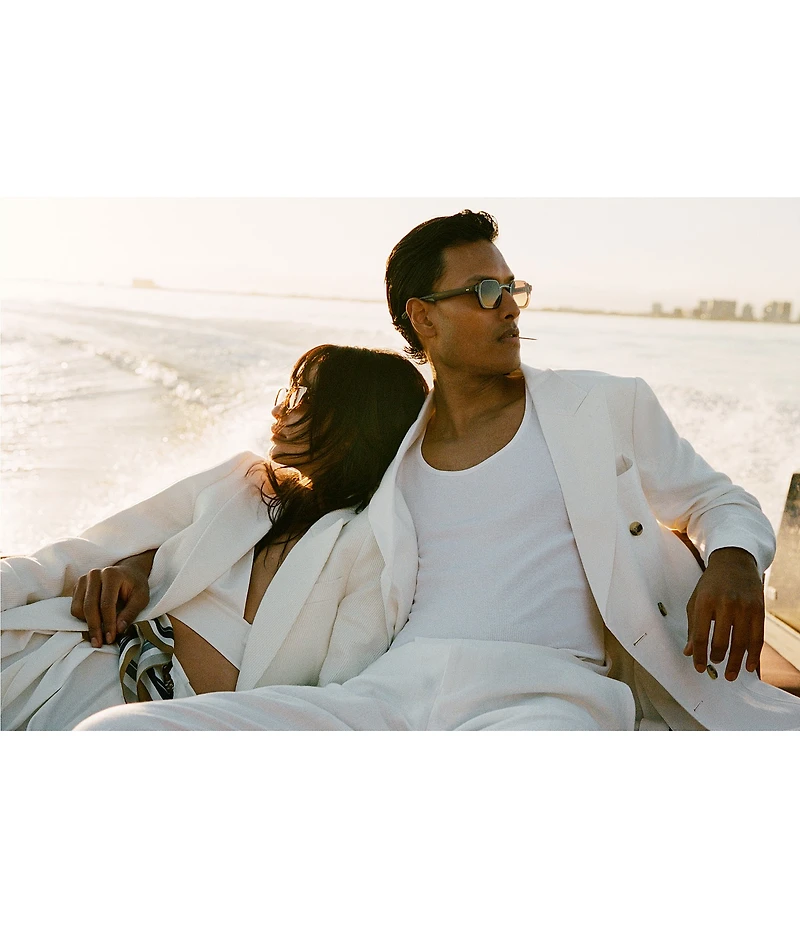 Reiss Alyx Linen Blend Notch Lapel Long Sleeve Suit Jacket