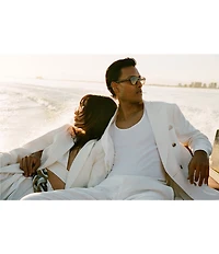 Reiss Alyx Linen Blend Notch Lapel Long Sleeve Suit Jacket