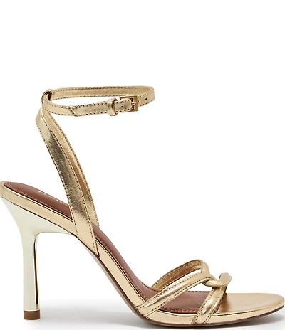 Reiss Annabelle Metallic Ankle Wrap Stiletto Dress Sandals
