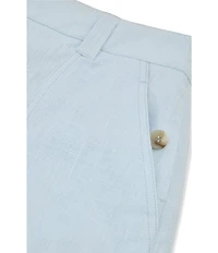 Reiss Ashby Linen Mid Rise Flat Front Wide Leg Trousers
