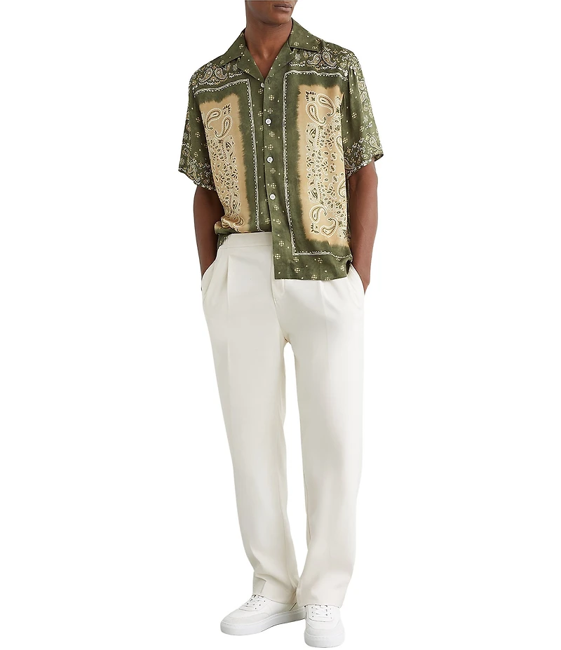 Reiss Bandana Print Short Sleeve Woven Camp Shirt