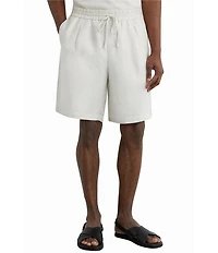 Reiss Barges Linen Drawstring 8#double; Inseam Shorts