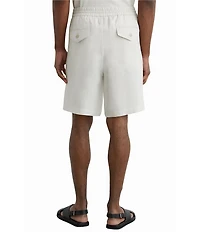 Reiss Barges Linen Drawstring 8#double; Inseam Shorts